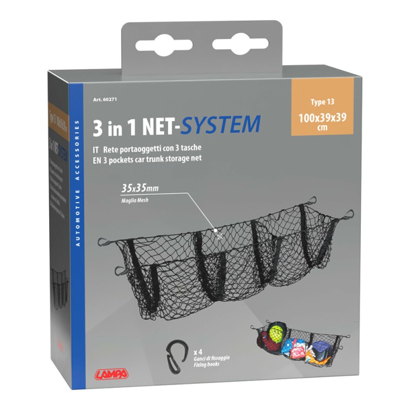 ΕΛΑΣΤΙΚΟ ΔΙΧΤΥ ΠΟΡΤ ΜΠΑΓΚΑΖ 3 ΘΕΣΕΩΝ NET SYSTEM 13 ΜΕ 4 ΓΑΝΤΖΟΥΣ 100x39x39cm LAMPA - 1 ΤΕΜ. - Lampa - L6027.1 ΕΛΑΣΤΙΚΟ ΔΙΧΤΥ ΠΟΡΤ ΜΠΑΓΚΑΖ 3 ΘΕΣΕΩΝ NET SYSTEM 13 ΜΕ 4 ΓΑΝΤΖΟΥΣ 100x39x39cm LAMPA - 1 ΤΕΜ. - Lampa - L6027.1