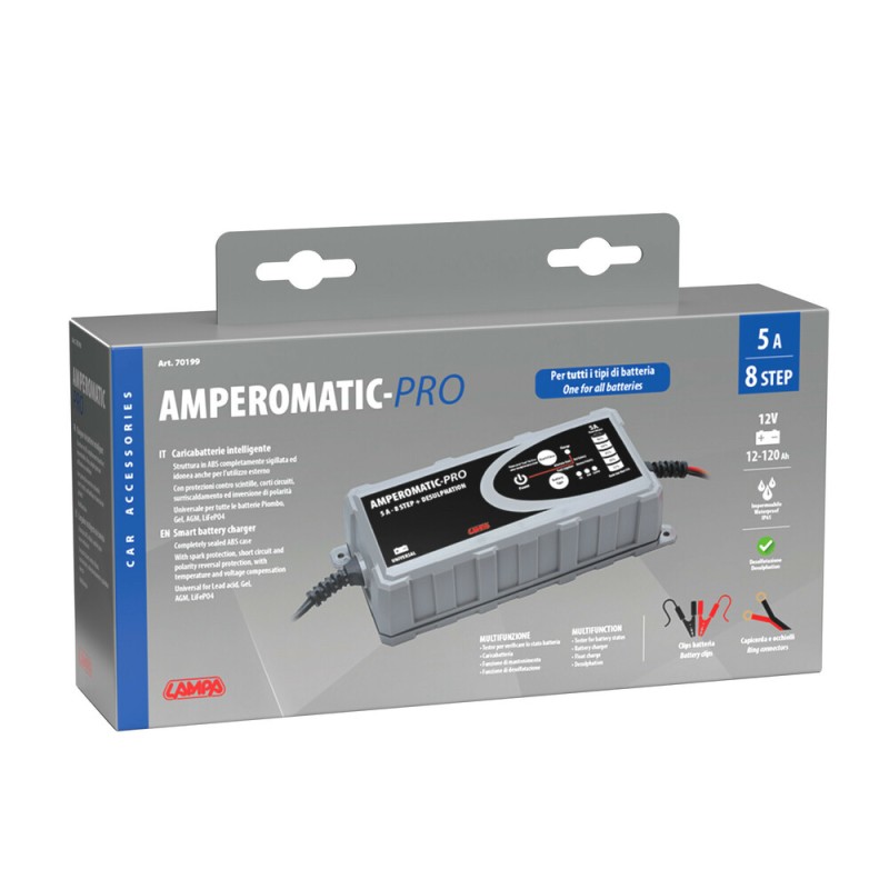 ΦΟΡΤΙΣΤΗΣ ΜΠΑΤΑΡΙΑΣ AMPEROMATIC PRO 12V 5A 12>120Ah GEL/STD/SMF/AGM/EFB/LiFePo4 - Lampa - L7019.9 ΦΟΡΤΙΣΤΗΣ ΜΠΑΤΑΡΙΑΣ AMPEROMATIC PRO 12V 5A 12>120Ah GEL/STD/SMF/AGM/EFB/LiFePo4 - Lampa - L7019.9