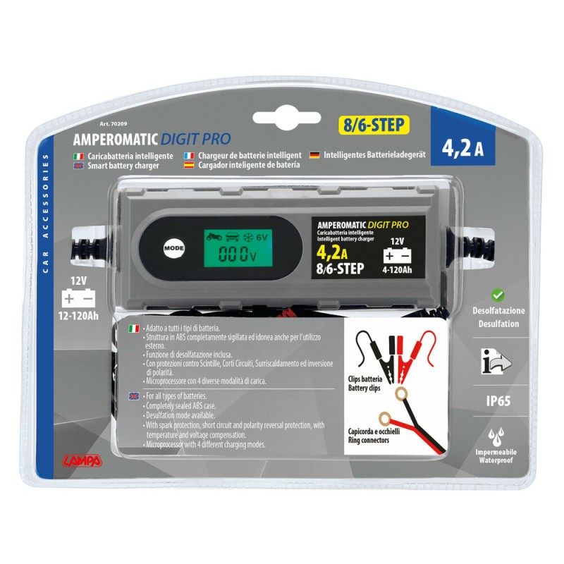 ΦΟΡΤΙΣΤΗΣ ΜΠΑΤΑΡΙΑΣ AMPEROMATIC DIGIT PRO 12V 4,2A 4>120Ah GEL-STD-SMF-EFB-LiFePo4 - Lampa - L7020.9 ΦΟΡΤΙΣΤΗΣ ΜΠΑΤΑΡΙΑΣ AMPEROMATIC DIGIT PRO 12V 4,2A 4>120Ah GEL-STD-SMF-EFB-LiFePo4 - Lampa - L7020.9
