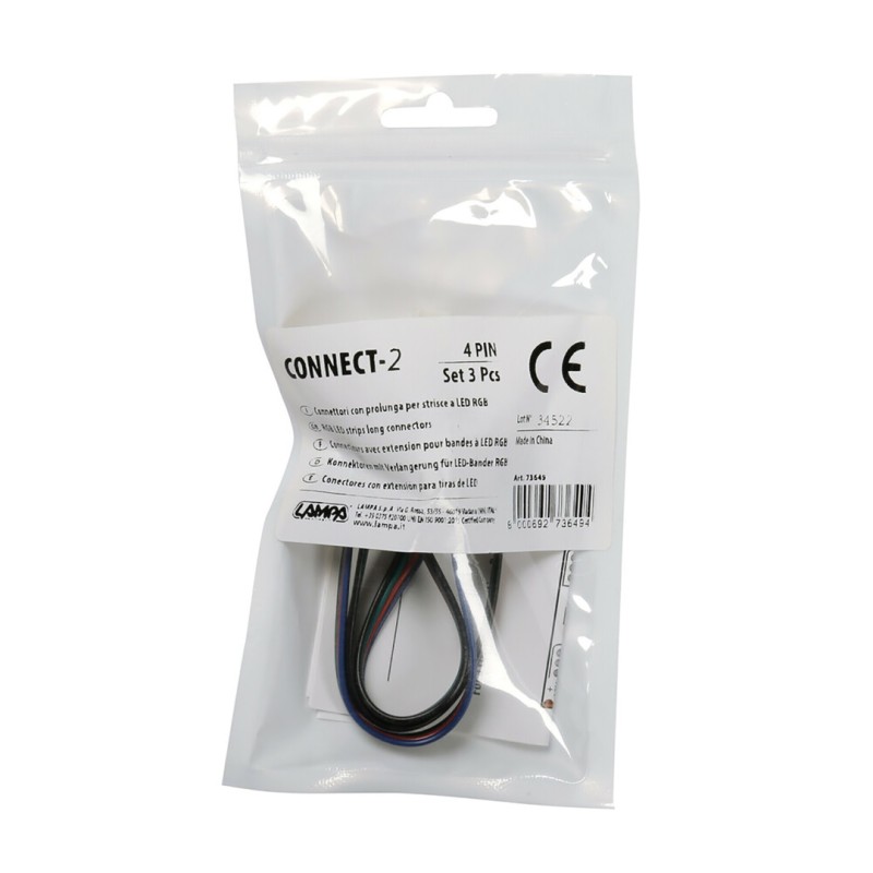 ΑΝΤΑΛΛΑΚΤΙΚΗ ΦΙΣΑ CONNECT-2 ΜΕ 4 PIN ΓΙΑ ΤΑΙΝΙΑ LED RGB 16cm 3 ΤΕΜ. - Lampa - L7364.9 ΑΝΤΑΛΛΑΚΤΙΚΗ ΦΙΣΑ CONNECT-2 ΜΕ 4 PIN ΓΙΑ ΤΑΙΝΙΑ LED RGB 16cm 3 ΤΕΜ. - Lampa - L7364.9