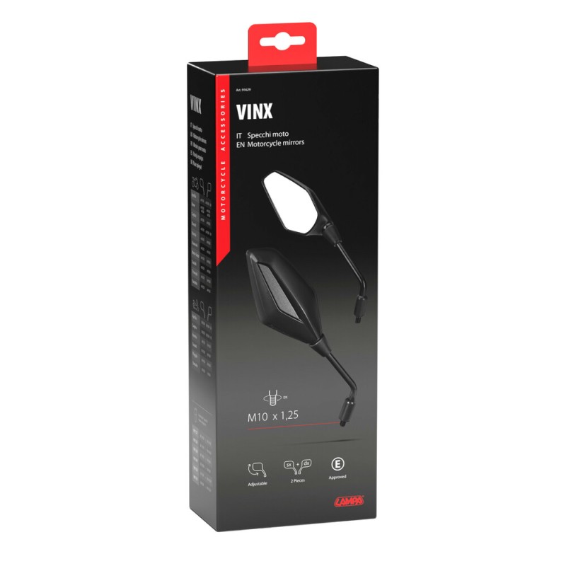 ΚΑΘΡΕΠΤΕΣ MOTO VINX M10x1,25 DX+SX ΣΕ ΜΑΥΡΟ ΧΡΩΜΑ LAMPA - 2 ΤΕΜ. - Lampa - L9162.9 ΚΑΘΡΕΠΤΕΣ MOTO VINX M10x1,25 DX+SX ΣΕ ΜΑΥΡΟ ΧΡΩΜΑ LAMPA - 2 ΤΕΜ. - Lampa - L9162.9