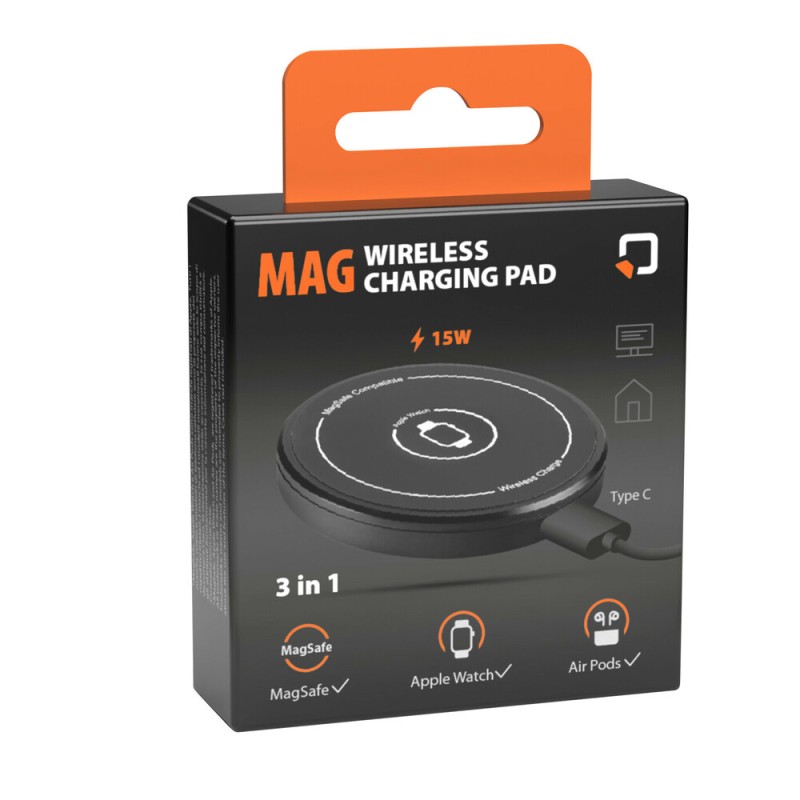 Μαγνητικός, Ασύρματος Φορτιστής Mag Wireless Charging Pad 3 in 1 της σειράς Optiline για Qi Ασύρματη φόρτιση συσκευών με θύρα USB Type C 15W, Καλώδιο 100 cm και MagSafe τεχνολογία - Optiline - L9181.4 Μαγνητικός, Ασύρματος Φορτιστής Mag Wireless Charging Pad 3 in 1 της σειράς Optiline για Qi Ασύρματη φόρτιση συσκευών με θύρα USB Type C 15W, Καλώδιο 100 cm και MagSafe τεχνολογία - Optiline - L9181.4