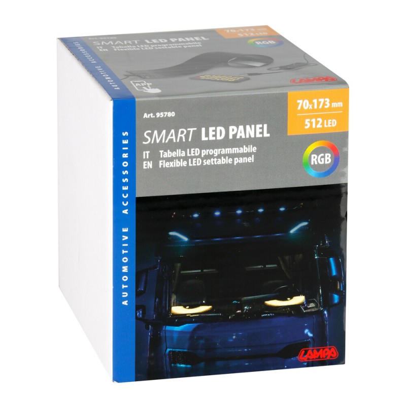 ΠΑΝΕΛ ΕΥΚΑΜΠΤΟ SMART LED PANEL 512 LED 70x173mm RGB ΜΕ ΚΑΛΩΔΙΟ 450cm ΓΙΑ USB & REMOTE CONTROL LAMPA - 1 ΤΕΜ. - Lampa - L9578.0