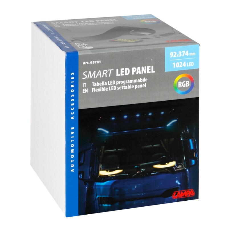 ΠΑΝΕΛ ΕΥΚΑΜΠΤΟ SMART LED PANEL 1024 LED 92x374mm RGB ΜΕ ΚΑΛΩΔΙΟ 450cm ΓΙΑ USB & REMOTE CONTROL LAMPA - 1 ΤΕΜ. - Lampa - L9578.1