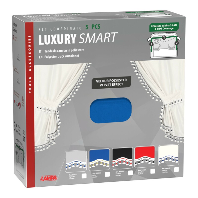 ΚΟΥΡΤΙΝΕΣ ΝΤΑΛΙΚΑΣ LUXURY SMART ΜΠΛΕ/ΧΡΥΣΟ ΣΕΤ LAMPA - 5 ΤΕΜ. - Lampa - L9603.4 ΚΟΥΡΤΙΝΕΣ ΝΤΑΛΙΚΑΣ LUXURY SMART ΜΠΛΕ/ΧΡΥΣΟ ΣΕΤ LAMPA - 5 ΤΕΜ. - Lampa - L9603.4