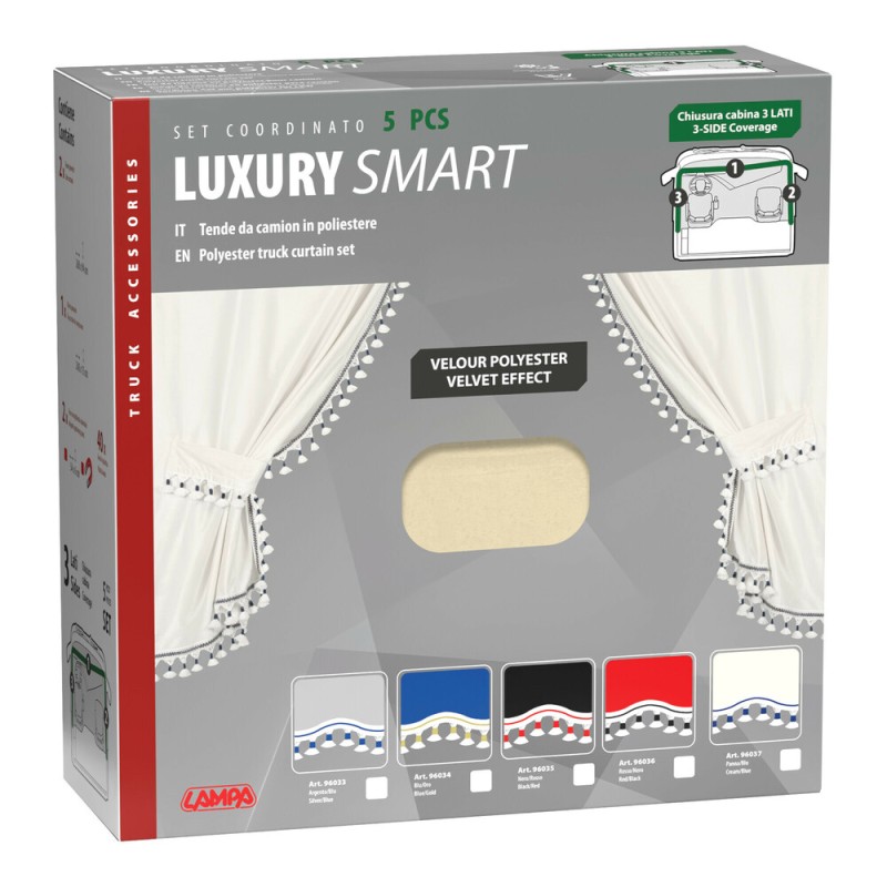 ΚΟΥΡΤΙΝΕΣ ΝΤΑΛΙΚΑΣ LUXURY SMART ΚΡΕΜ/ΜΠΛΕ ΣΕΤ LAMPA - 5 ΤΕΜ. - Lampa - L9603.7 ΚΟΥΡΤΙΝΕΣ ΝΤΑΛΙΚΑΣ LUXURY SMART ΚΡΕΜ/ΜΠΛΕ ΣΕΤ LAMPA - 5 ΤΕΜ. - Lampa - L9603.7