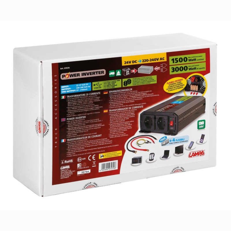INVERTER 24V/220-240W max1500-peak3000W - Lampa - L9707.0 INVERTER 24V/220-240W max1500-peak3000W - Lampa - L9707.0
