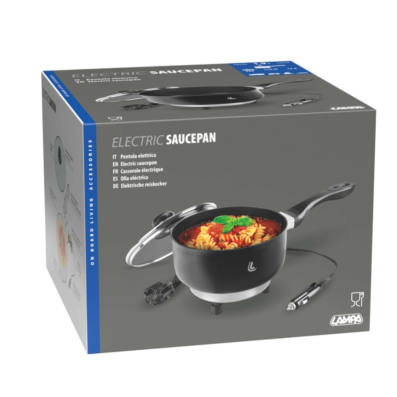 ΚΑΤΣΑΡΟΛΑΚΙ ΗΛΕΚΤΡΙΚΟ ELECTRIC SAUCEPAN 12V 170W 13A Φ18cm 1,9Lt ΜΕ ΦΙΣ ΑΝΑΠΤΗΡΑ LAMPA - 1 ΤΕΜ. - Lampa - L9712.2