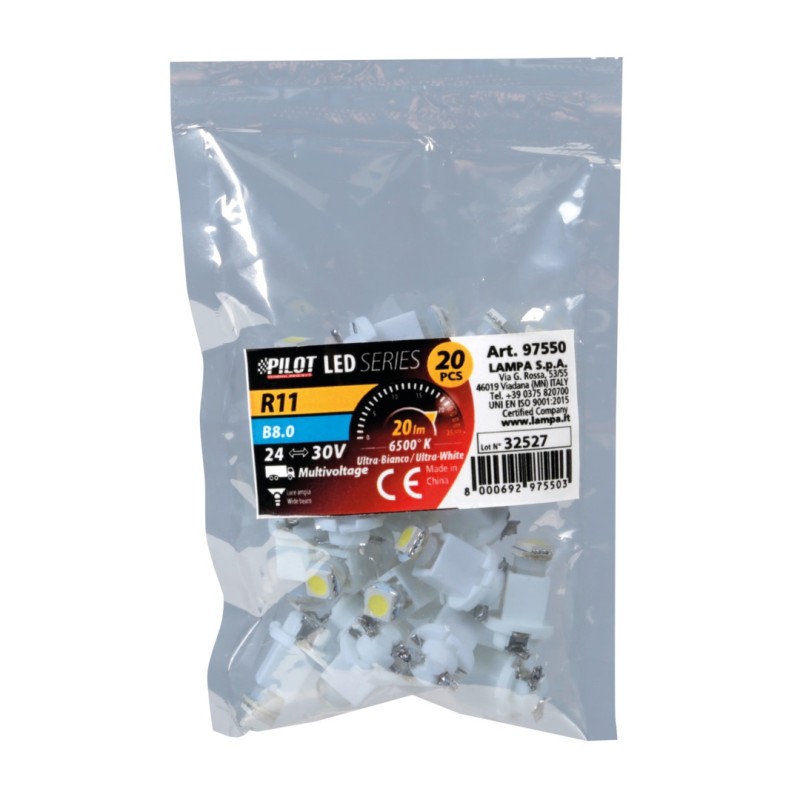 R11 24V B8,0 1SMD LED 20lm ΔΙΑΘΛΑΣΗΣ ΛΕΥΚΟ ΣΑΚΟΥΛΑ 20ΤΕΜ. - Lampa - L9755.0 R11 24V B8,0 1SMD LED 20lm ΔΙΑΘΛΑΣΗΣ ΛΕΥΚΟ ΣΑΚΟΥΛΑ 20ΤΕΜ. - Lampa - L9755.0