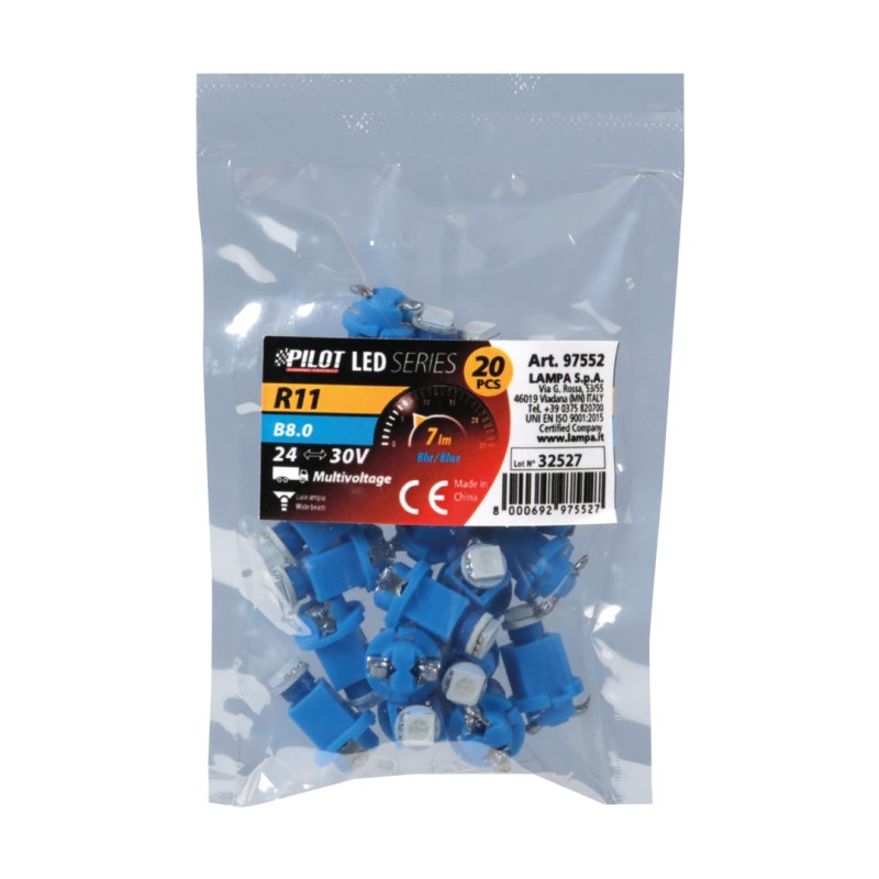R11 24V B8,0 1SMD LED 7lm ΔΙΑΘΛΑΣΗΣ ΜΠΛΕ ΣΑΚΟΥΛΑ 20ΤΕΜ. - Lampa - L9755.2