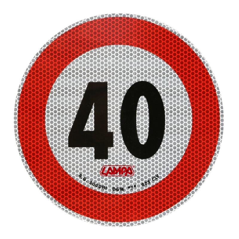 ΣΗΜΑ ΤΑΧΥΤΗΤΑΣ ΧΙΛΙΟΜΕΤΡΩΝ 40km/h ΑΥΤΟΚΟΛΛΗΤΟ LAMPA - 1 ΤΕΜ. - Lampa - L9793.5