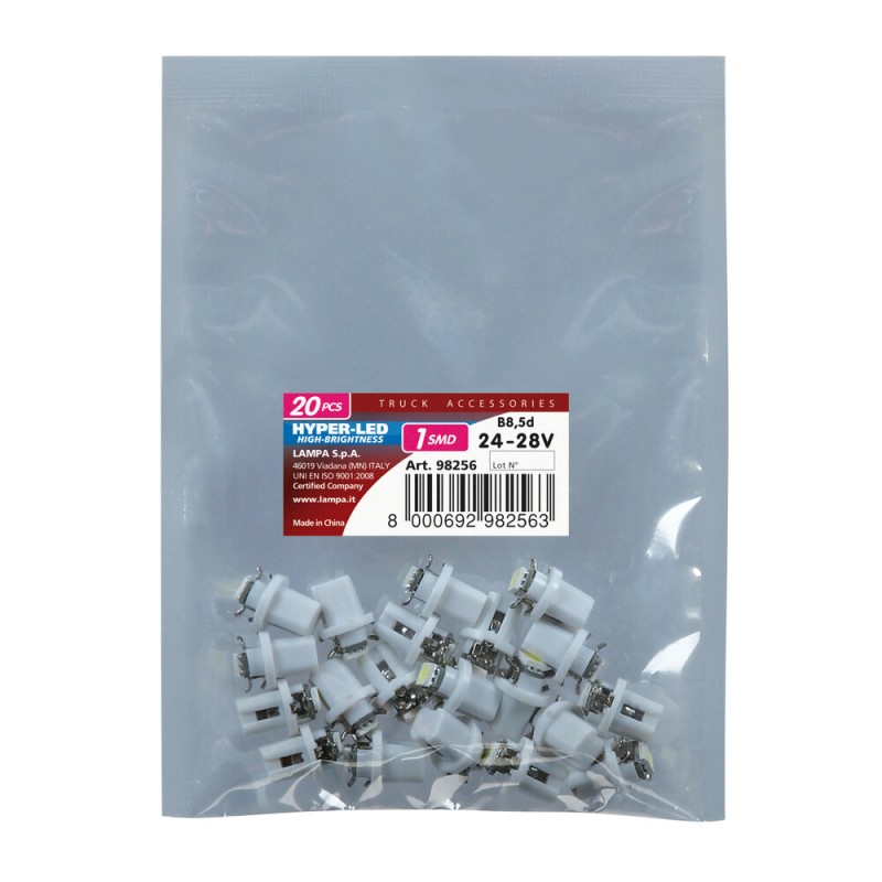 B8,5d 24/28V HYPER-LED3 ΛΕΥΚΟ -20 τεμ, - Lampa - L9825.6 B8,5d 24/28V HYPER-LED3 ΛΕΥΚΟ -20 τεμ, - Lampa - L9825.6