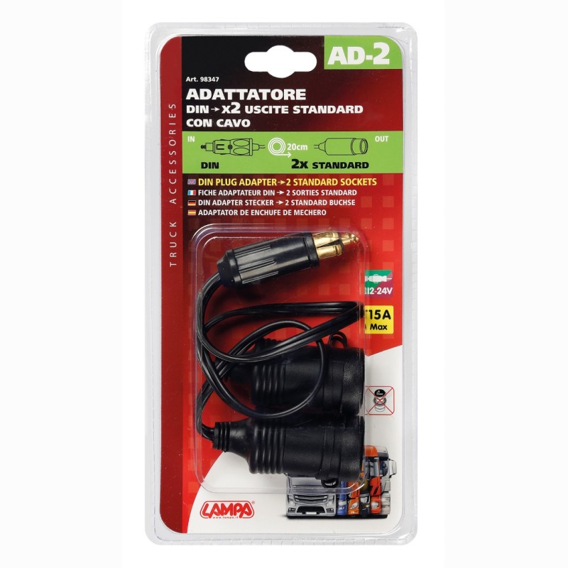 ΑΝΤΑΠΤΟΡΑΣ ΑΝΑΠΤΗΡΑ ΔΙΠΛΟΣ AD-1 12/24V 15A ΜΕ ΚΑΛΩΔΙΟ 20cm - Lampa - L9834.7 ΑΝΤΑΠΤΟΡΑΣ ΑΝΑΠΤΗΡΑ ΔΙΠΛΟΣ AD-1 12/24V 15A ΜΕ ΚΑΛΩΔΙΟ 20cm - Lampa - L9834.7