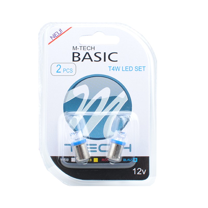 T4W 12V 0,29W BA9s (ΜΙΝΙΟΝ) LED 1xFlux 8mm ΜΠΛΕ BLISTER 2ΤΕΜ. - M-Tech - LB007B/MT T4W 12V 0,29W BA9s (ΜΙΝΙΟΝ) LED 1xFlux 8mm ΜΠΛΕ BLISTER 2ΤΕΜ. - M-Tech - LB007B/MT