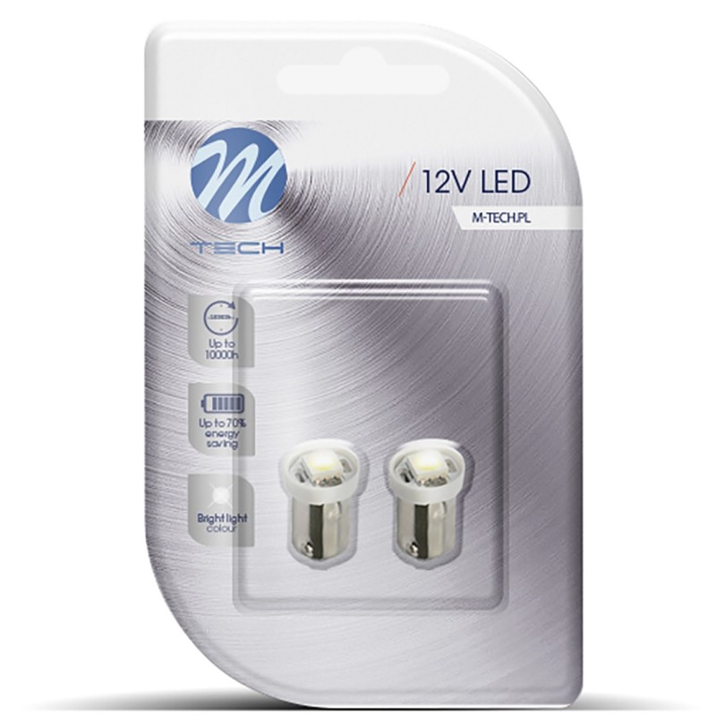 T4W 12V 0,24W BA9s (ΜΙΝΙΟΝ) LED 1xSMD5050 ΛΕΥΚΟ BLISTER 2ΤΕΜ. - M-Tech - LB008W/MT