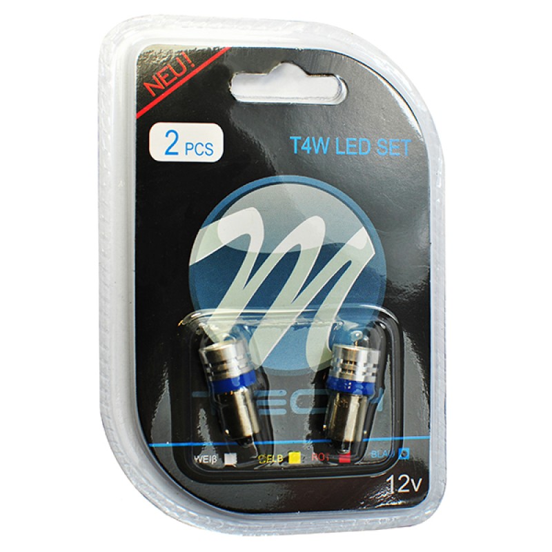 T4W 12V 1W BA9s (ΜΙΝΙΟΝ) LED 1xHP ΜΠΛΕ BLISTER 2ΤΕΜ - M-Tech - LB016B/MT T4W 12V 1W BA9s (ΜΙΝΙΟΝ) LED 1xHP ΜΠΛΕ BLISTER 2ΤΕΜ - M-Tech - LB016B/MT