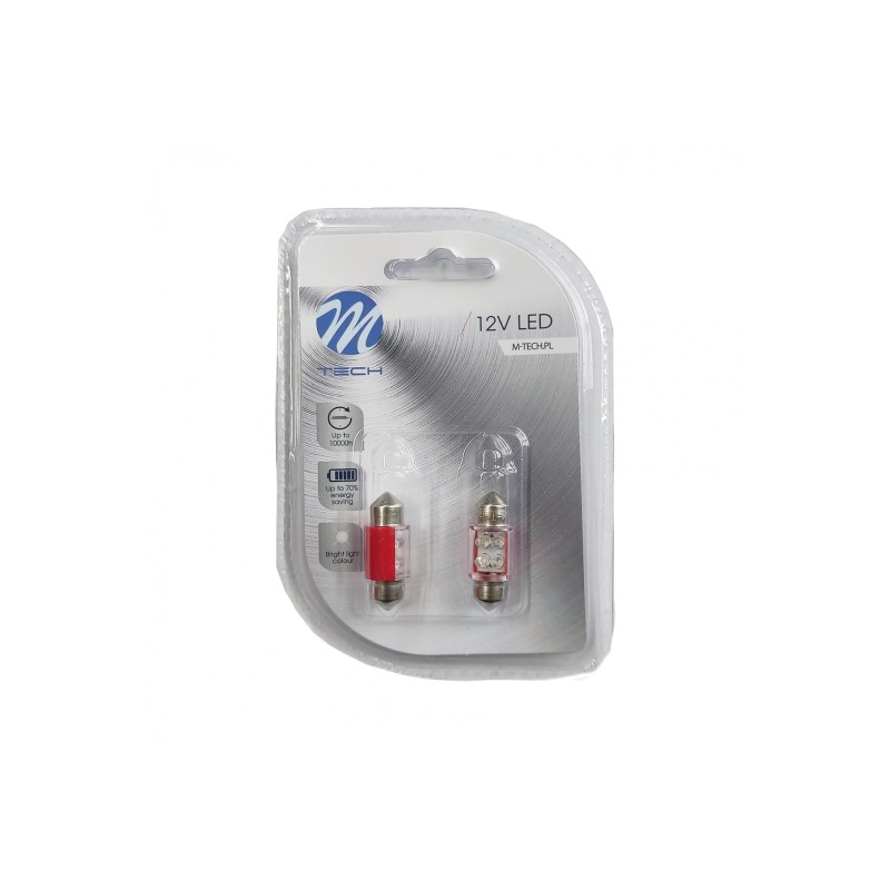 ΛΑΜΠΑΚΙΑ ΠΛΑΦΟΝΙΕΡΑΣ C5W/C10W 12V 0,49W SV8,5 31mm LED 4xFlux 3mm ΚΟΚΚΙΝΟ BLISTER 2ΤΕΜ. M-TECH - M-Tech - LB022R/MT ΛΑΜΠΑΚΙΑ ΠΛΑΦΟΝΙΕΡΑΣ C5W/C10W 12V 0,49W SV8,5 31mm LED 4xFlux 3mm ΚΟΚΚΙΝΟ BLISTER 2ΤΕΜ. M-TECH - M-Tech - LB022R/MT