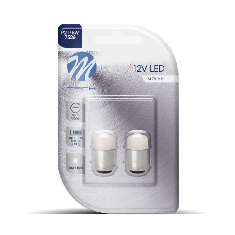 P21/5W 12V BAY15d 9xSMD3014 LED ΚΟΚΚΙΝΟ BLISTER M-TECH - 2 ΤΕΜ. - M-Tech - LB038R/MT