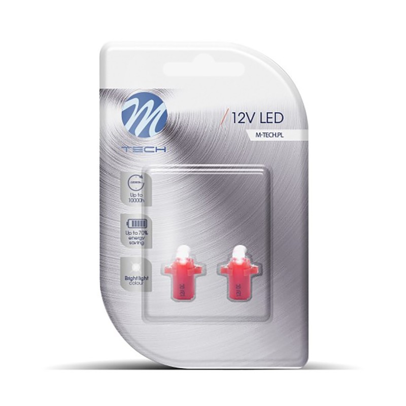 BAX 12V B8,3d 0,2W LED 1xFLUX 5mm ΚΟΚΚΙΝΟ BLISTER M-TECH - 2 ΤΕΜ. - M-Tech - LB047R/MT BAX 12V B8,3d 0,2W LED 1xFLUX 5mm ΚΟΚΚΙΝΟ BLISTER M-TECH - 2 ΤΕΜ. - M-Tech - LB047R/MT