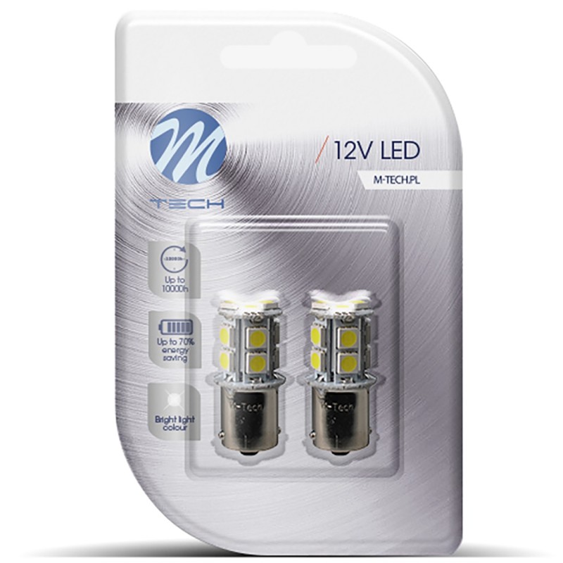 P21W 12V BA15s LED 13xSMD5050 ΛΕΥΚΟ (ΜΟΝΟΠΟΛΙΚΟ) BLISTER 2ΤΕΜ. M-TECH - M-Tech - LB060W/MT P21W 12V BA15s LED 13xSMD5050 ΛΕΥΚΟ (ΜΟΝΟΠΟΛΙΚΟ) BLISTER 2ΤΕΜ. M-TECH - M-Tech - LB060W/MT