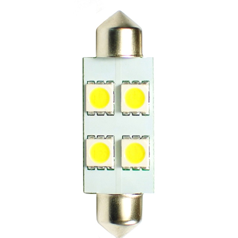 ΛΑΜΠΑΚΙΑ ΠΛΑΦΟΝΙΕΡΑΣ C5W/C10W 12V 1,36W SV8,5 36mm LED 4xSMD5050 ΛΕΥΚΟ BLISTER 2ΤΕΜ. - M-Tech - LB072W/MT