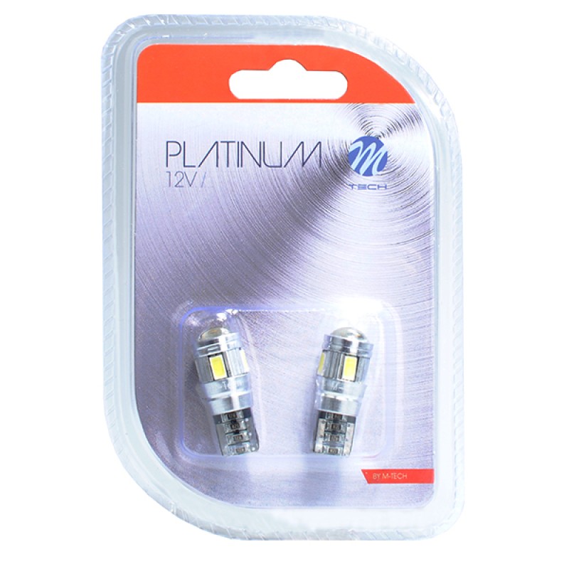 T10 W5W 12V W2,1x9,5d LED 6xSMD5730 ΛΕΥΚΟ (ΚΑΡΦΩΤΟ CAN-BUS) 2ΤΕΜ. M-TECH - M-Tech - LB338W/MT