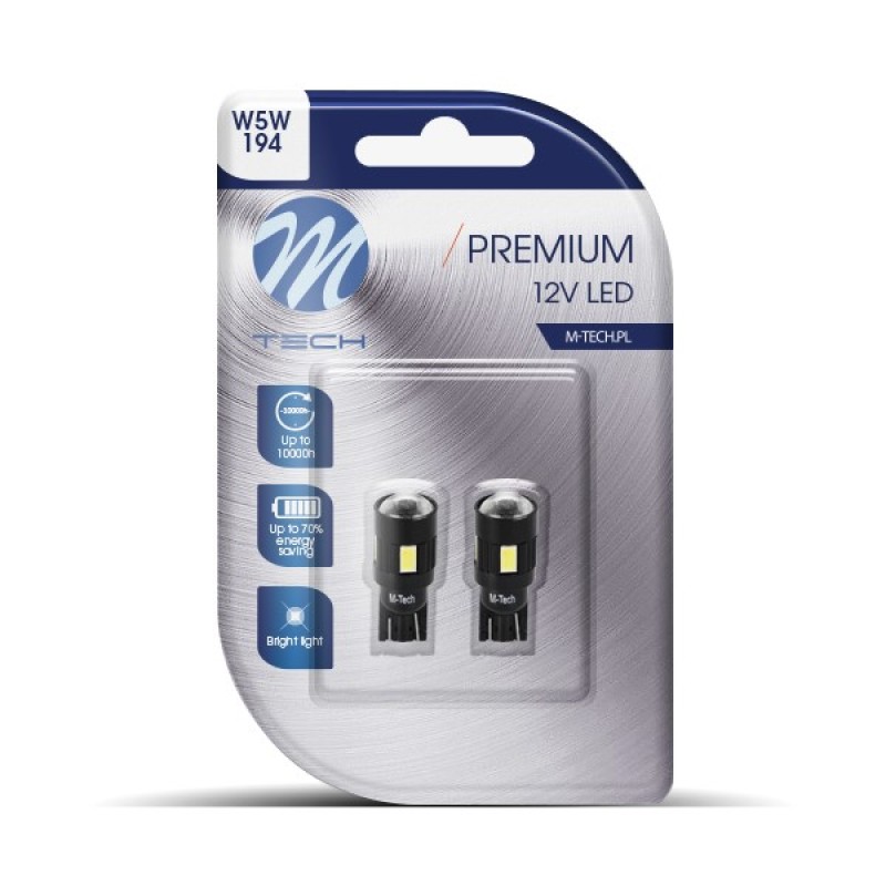 T10 W5W 12V W2,1x9,5d LED 6xSMD5730 ΛΕΥΚΟ (ΚΑΡΦΩΤΟ CAN-BUS) BLISTER 2ΤΕΜ. M-TECH - M-Tech - LB339W/MT T10 W5W 12V W2,1x9,5d LED 6xSMD5730 ΛΕΥΚΟ (ΚΑΡΦΩΤΟ CAN-BUS) BLISTER 2ΤΕΜ. M-TECH - M-Tech - LB339W/MT