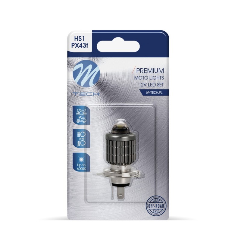 HS1 12V PX43t 15W 2x3570SMD LED 1.400lm 6.000K M-TECH - 1 ΤΕΜ. - M-Tech - LB574W-01B/MT