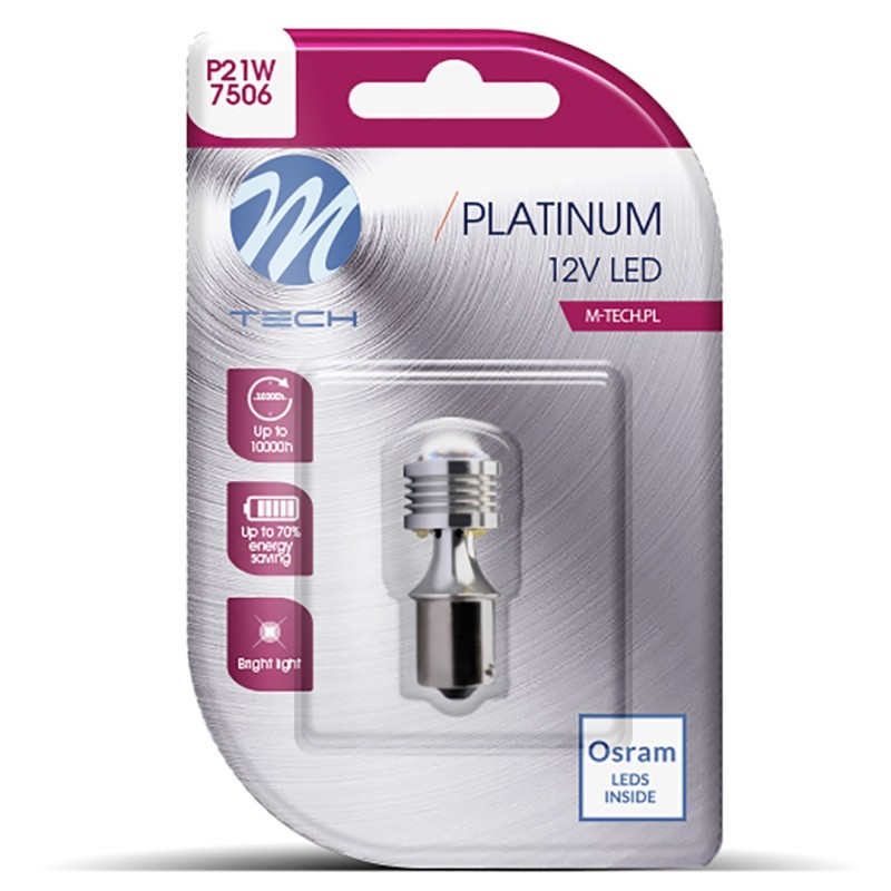 P21W 12/24V Ba15s 3,5W 450lm 4xHP LED OSRAM OPTO ΛΕΥΚΟ BLISTER 1ΤΕΜ. M-TECH - M-Tech - LB811W-01B/MT