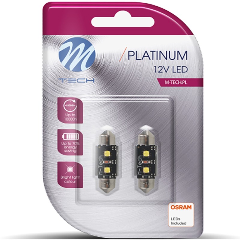 C5W SV8.5 CANBUS 12V 3,2W 420lm 41mm 2xHP LED OSRAM OPTO ΛΕΥΚΟ BLISTER 2ΤΕΜ. - M-Tech - LB814W/MT C5W SV8.5 CANBUS 12V 3,2W 420lm 41mm 2xHP LED OSRAM OPTO ΛΕΥΚΟ BLISTER 2ΤΕΜ. - M-Tech - LB814W/MT