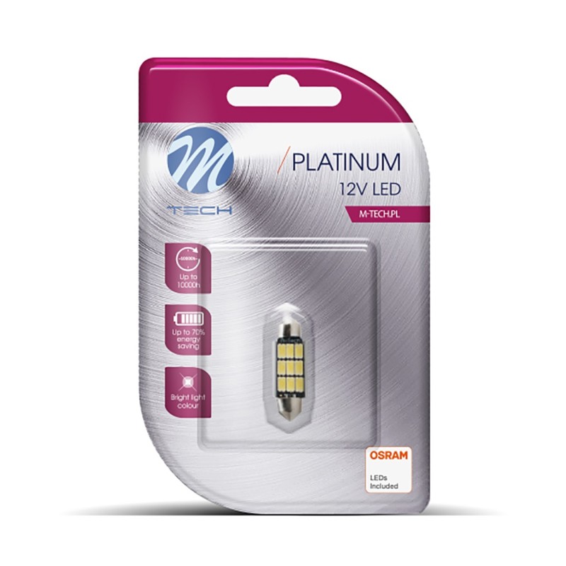ΛΑΜΠΑΚΙΑ ΠΛΑΦΟΝΙΕΡΑΣ C5W 12V SV8.5 3,2W 450lm 36mm 9xSMD5630 LED OSRAM ΛΕΥΚΟ 1ΤΕΜ. M-TECH - M-Tech - LB815W-01B/MT
