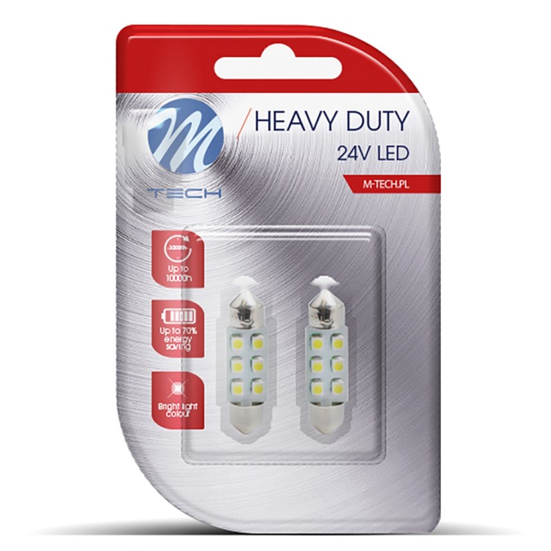 ΛΑΜΠΑΚΙΑ ΠΛΑΦΟΝΙΕΡΑΣ C5W 24V 0,24W SV8,5 36mm LED 6xSMD3528 ΜΠΛΕ BLISTER 2ΤΕΜ. M-TECH - M-Tech - LB928B/MT ΛΑΜΠΑΚΙΑ ΠΛΑΦΟΝΙΕΡΑΣ C5W 24V 0,24W SV8,5 36mm LED 6xSMD3528 ΜΠΛΕ BLISTER 2ΤΕΜ. M-TECH - M-Tech - LB928B/MT