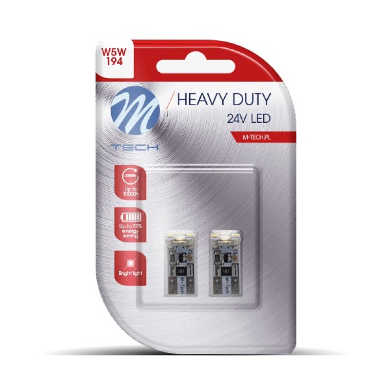 T10 W5W 24V W2.1x9.5d 4xSMD2835 LED CAN-BUS ΛΕΥΚΟ HEAVY DUTY BLISTER M-TECH - 2 Τεμ. - M-Tech - LB9329W/MT T10 W5W 24V W2.1x9.5d 4xSMD2835 LED CAN-BUS ΛΕΥΚΟ HEAVY DUTY BLISTER M-TECH - 2 Τεμ. - M-Tech - LB9329W/MT