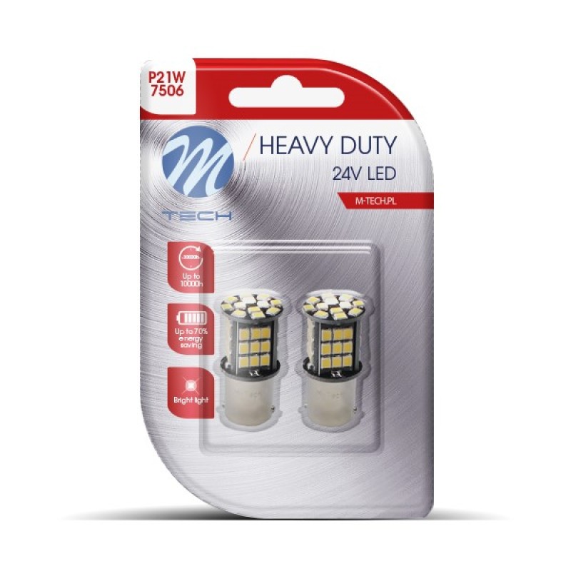 P21W 24V BA15s 48xSMD2835 LED CAN-BUS ΛΕΥΚΟ HEAVY DUTY BLISTER M-TECH - 2 Τεμ. - M-Tech - LB9354W/MT P21W 24V BA15s 48xSMD2835 LED CAN-BUS ΛΕΥΚΟ HEAVY DUTY BLISTER M-TECH - 2 Τεμ. - M-Tech - LB9354W/MT