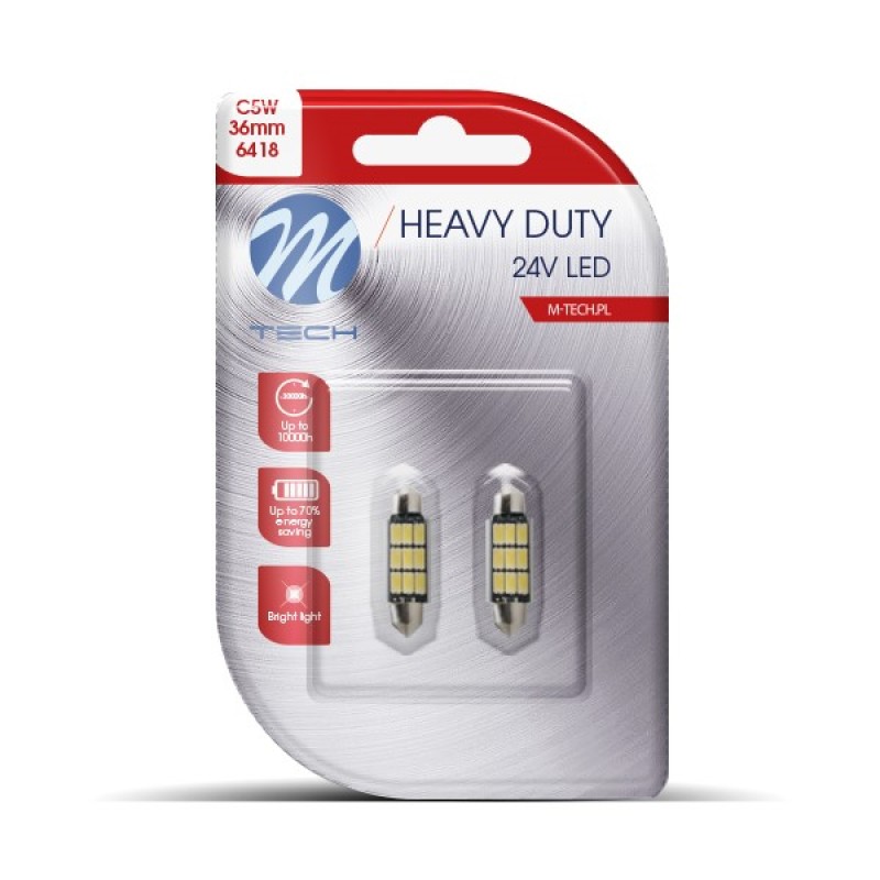 ΛΑΜΠΑΚΙΑ ΠΛΑΦΟΝΙΕΡΑΣ C5W 24V SV8,5 36mm 9xSMD5630 LED ΛΕΥΚΟ HEAVY DUTY BLISTER M-TECH - 2 Τεμ. - M-Tech - LB9815W/MT ΛΑΜΠΑΚΙΑ ΠΛΑΦΟΝΙΕΡΑΣ C5W 24V SV8,5 36mm 9xSMD5630 LED ΛΕΥΚΟ HEAVY DUTY BLISTER M-TECH - 2 Τεμ. - M-Tech - LB9815W/MT