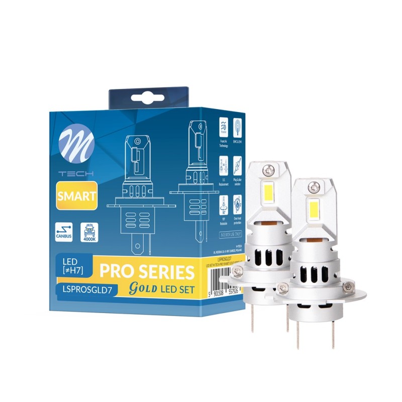 ΛΑΜΠEΣ LED H7 12V 4.000K 48W 4.800lm LED CANBUS CSP5730 PRO SMART SERIES M-TECH - 2 ΤΕΜ. - M-Tech - LSPROSGLD7/MT ΛΑΜΠEΣ LED H7 12V 4.000K 48W 4.800lm LED CANBUS CSP5730 PRO SMART SERIES M-TECH - 2 ΤΕΜ. - M-Tech - LSPROSGLD7/MT