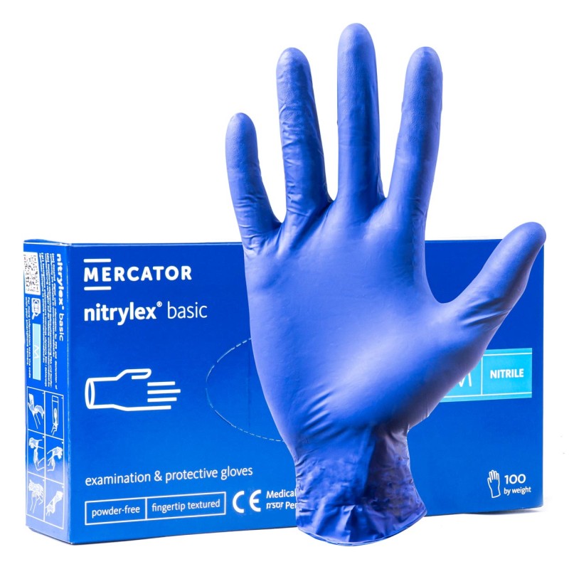 ΓΑΝΤΙΑ ΝΙΤΡΙΛΙΟΥ MERCATOR NITRYLEX BASIC ΣΕ ΜΠΛΕ ΧΡΩΜΑ MEDIUM (M) ΑΜΙΟ - 100 ΤΕΜ. - Amio - MER02957/AM