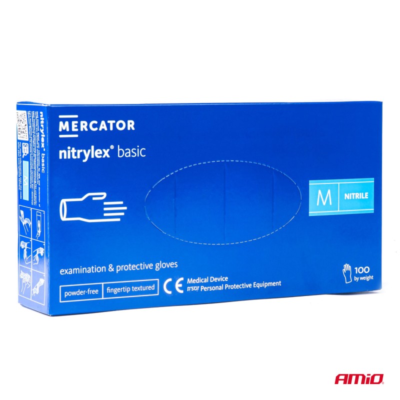 ΓΑΝΤΙΑ ΝΙΤΡΙΛΙΟΥ MERCATOR NITRYLEX BASIC ΣΕ ΜΠΛΕ ΧΡΩΜΑ MEDIUM (M) ΑΜΙΟ - 100 ΤΕΜ. - Amio - MER02957/AM