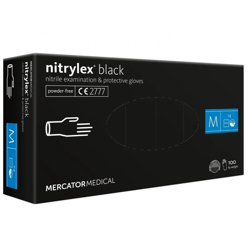 ΓΑΝΤΙΑ ΝΙΤΡΙΛΙΟΥ MERCATOR NITRYLEX BASIC ΣΕ ΜΑΥΡΟ ΧΡΩΜΑ MEDIUM (M)  AMIO - 100 Τεμ. - Amio - MER13329/AM
