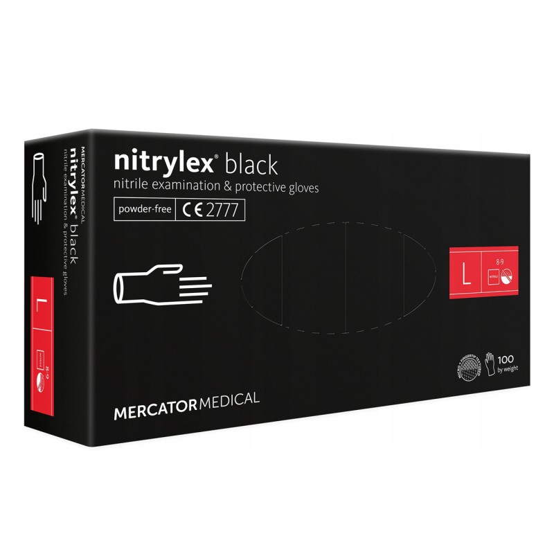 ΓΑΝΤΙΑ ΝΙΤΡΙΛΙΟΥ MERCATOR NITRYLEX BASIC ΣΕ ΜΑΥΡΟ ΧΡΩΜΑ LARGE (L)  AMIO - 100 Τεμ. - Amio - MER13429/AM