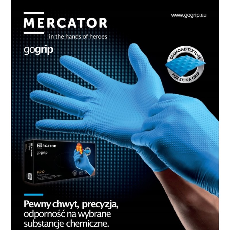 ΓΑΝΤΙΑ ΝΙΤΡΙΛΙΟΥ MERCATOR GOGRIP ΣΕ ΜΠΛΕ ΧΡΩΜΑ SMALL (S) ΑΜΙΟ - 50 ΤΕΜ. - Amio - MER20314/AM