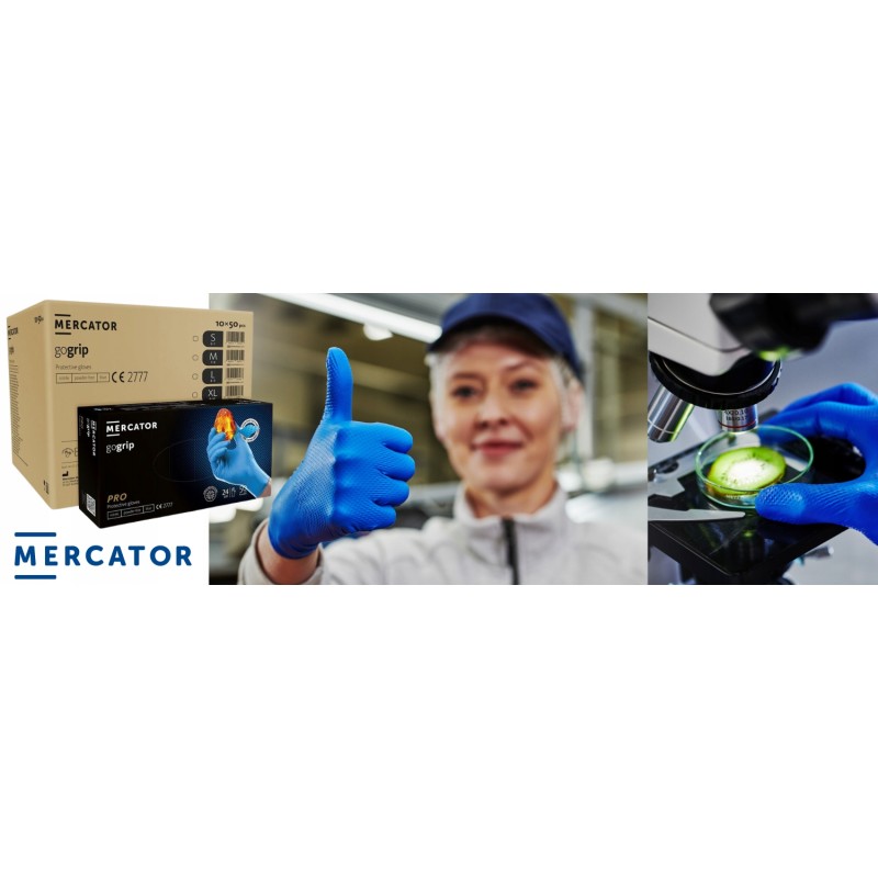 ΓΑΝΤΙΑ ΝΙΤΡΙΛΙΟΥ MERCATOR GOGRIP ΣΕ ΜΠΛΕ ΧΡΩΜΑ SMALL (S) ΑΜΙΟ - 50 ΤΕΜ. - Amio - MER20314/AM