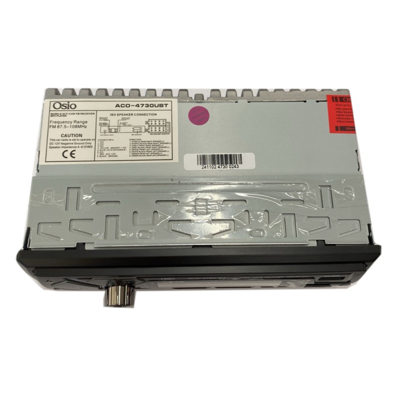RADIO 1 DIN DUAL USB/FM/MSD/MP3/WMA/BLUETOOTH 200W ΜΕ ΕΠΙΛΟΓΗ ΦΩΤΙΣΜΟΥ 7 ΧΡΩΜΑΤΩΝ & ΧΕΙΡΙΣΤΗΡΙΟ OSIO - 1 τεμ. - Osio - ACO-4730UBT/OSIO