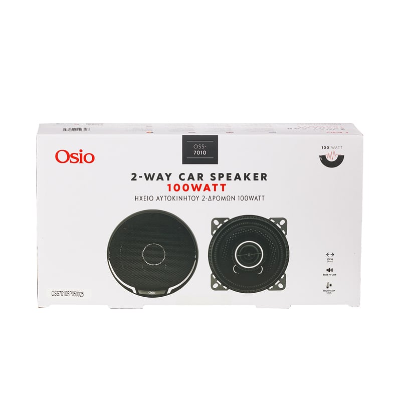 ΗΧΕΙΑ 2 ΔΡΟΜΩΝ 4inc 100mm ΣΤΡΟΓΓΥΛΑ 100W 86dB OSIO - 2 ΤΕΜ. - Osio - OSS-7010/OSIO