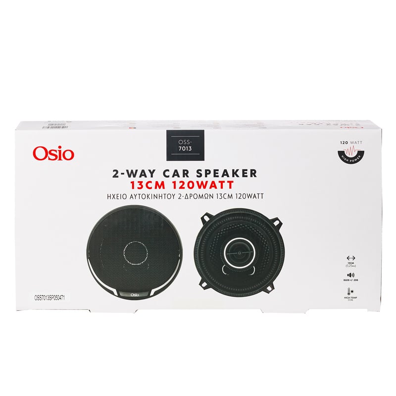 ΗΧΕΙΑ 2 ΔΡΟΜΩΝ 5,25inc 130mm ΣΤΡΟΓΓΥΛΑ 120W 86dB OSIO - 2 ΤΕΜ. - Osio - OSS-7013/OSIO