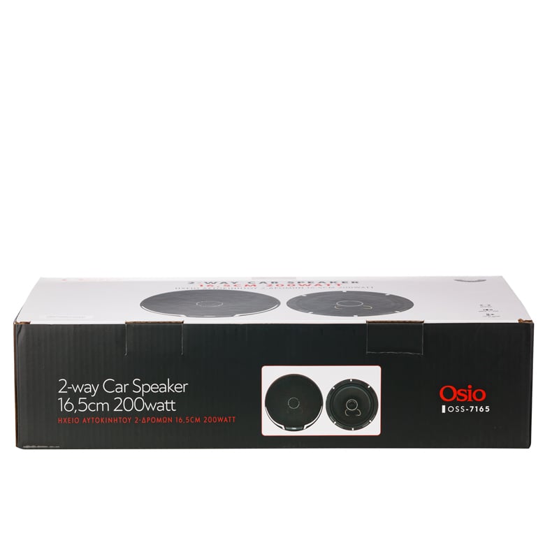 ΗΧΕΙΑ 2 ΔΡΟΜΩΝ 6,5inc 165mm ΣΤΡΟΓΓΥΛΑ 200W 86dB OSIO - 2 ΤΕΜ. - Osio - OSS-7165/OSIO