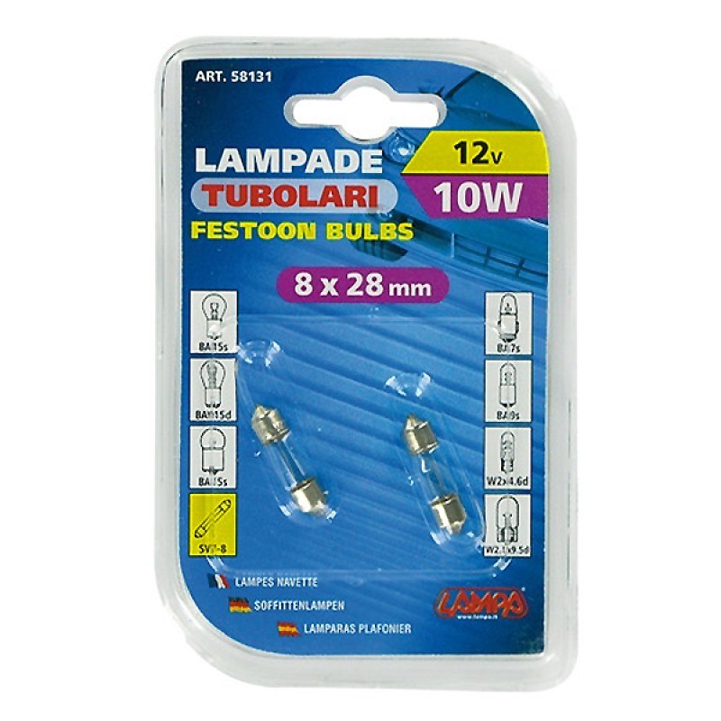 ΛΑΜΠΑ ΣΩΛΗΝΩΤΗ 10W/12V SV7-8 8X28mm - Lampa - L5813.1 ΛΑΜΠΑ ΣΩΛΗΝΩΤΗ 10W/12V SV7-8 8X28mm - Lampa - L5813.1