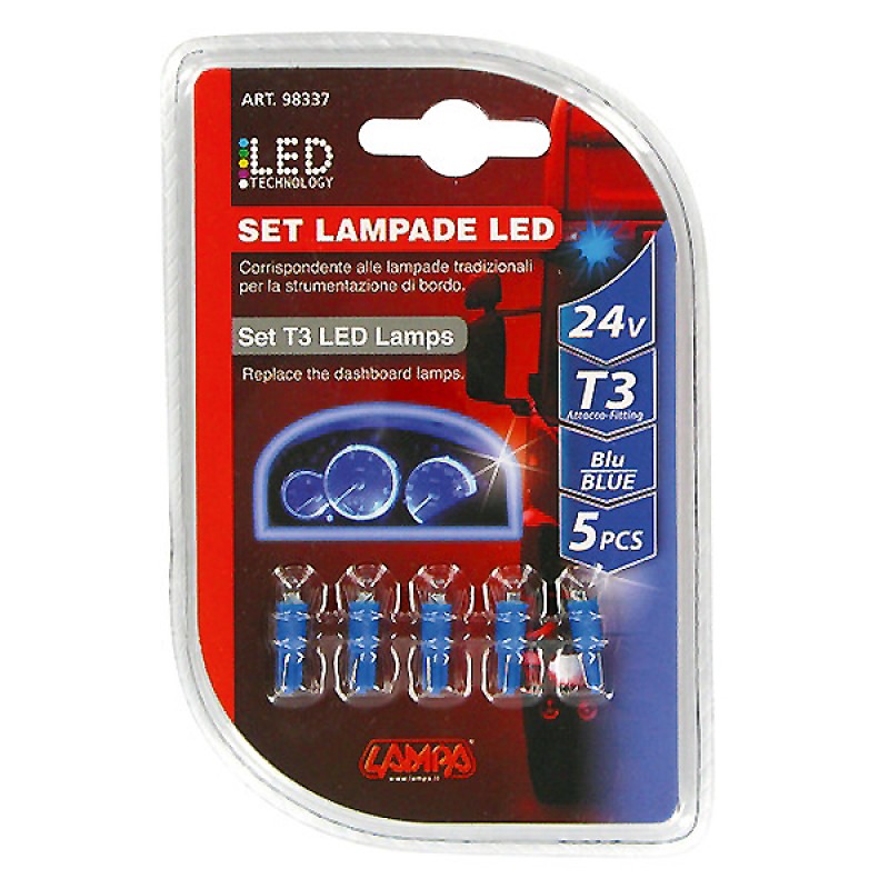 ΛΑΜΠΑΚΙ LED T3 24V W2x4.6d (Μπλε) - Lampa - L9833.7 ΛΑΜΠΑΚΙ LED T3 24V W2x4.6d (Μπλε) - Lampa - L9833.7