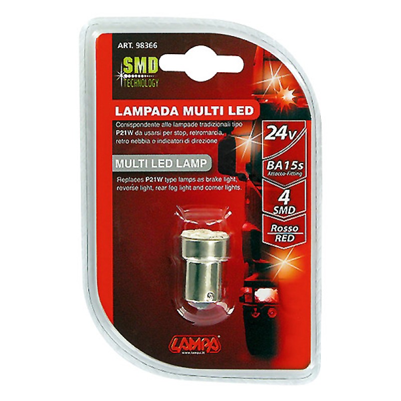 P21W 24V BA15s HYPER-LED12 ΛΑΜΠΑΚΙ ΚΟΚΚΙΝΟ (ΜΟΝΟΠΟΛΙΚΟ) BLISTER LAMPA - 1 ΤΕΜ. - Lampa - L9836.6 P21W 24V BA15s HYPER-LED12 ΛΑΜΠΑΚΙ ΚΟΚΚΙΝΟ (ΜΟΝΟΠΟΛΙΚΟ) BLISTER LAMPA - 1 ΤΕΜ. - Lampa - L9836.6