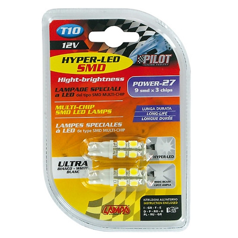 T10 W5W 12V W2,1x9,5d 80lm HYPER-LED27 ΛΕΥΚΟ ΔΙΑΘΛΑΣΗΣ 9SMDx3chips (ΔΙΠΛΗΣ ΠΟΛΙΚΟΤΗΤΑΣ)BLISTER 2ΤΕΜ. - Lampa - L5845.5 T10 W5W 12V W2,1x9,5d 80lm HYPER-LED27 ΛΕΥΚΟ ΔΙΑΘΛΑΣΗΣ 9SMDx3chips (ΔΙΠΛΗΣ ΠΟΛΙΚΟΤΗΤΑΣ)BLISTER 2ΤΕΜ. - Lampa - L5845.5